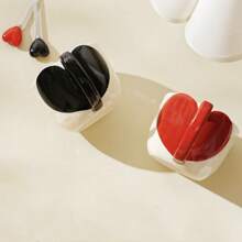 1 tazza da caffè in ceramica a forma di cuore da 350 ml (12,32 once) con cucchiaino d'amore, tazze per coppie innamorate, riutilizzabile, lavaggio a mano, regalo di San Valentino - Multicolore - Visualizzare 3