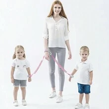 Cinturón de prevención de pérdida para niños, cuerda de tracción, pulsera de prevención de pérdida para bebés, cuerda de primavera para caminar, seguridad para bebés, 2m Correa infantil con candado. - niño - Ver 2