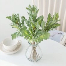 1 CÁI/3 CÁI/5 CÁI Hoa cúc lá bạc nhân tạo bằng lụa cho bình hoa cưới mùa thu cho trang trí phòng ăn tại nhà, phòng ngủ, phụ kiện tiệc sinh nhật lễ hội, trang trí sân vườn ngoài trời - màu xanh lá - Xem 9