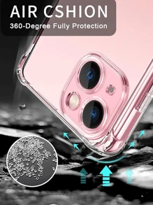 Shockproof Transparent Silicone Phone Case, Compatible With IPhone, Galaxy, Mi, Redmi, TPU Protective Back Cover