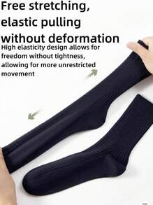 5 Pairs Upgraded Thickened Striped Mid-Calf Socks, Suitable For Warmth, Casual, Home, Outdoor Sports, Continuous Warmth For Men And Women, Soft, Breathable, Odor-Resistant, Anti-Bacterial Mid-Calf Socks For Daily Life