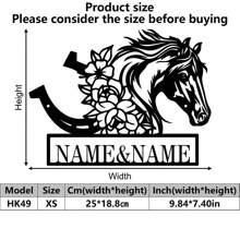 [Custom] 1pc Metal Horse Wall Decor Plaque - Personalized Name Plate, Suitable For Home Decor, Farmhouse, Living Room, Office - Artistic Wall Hanging, Outdoor Wall Decor / Outdoor Wall Art - Home Aesthetics Gifts Birthday Graduation