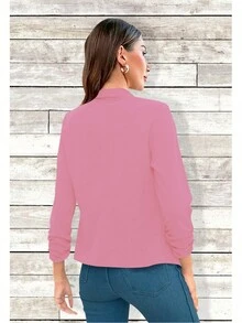 Blazer Casual Manga 3/4 Modelo Tejeda 2 Marca Epifania - Rosa Pálido - Ver 2