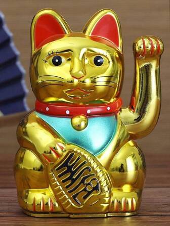 [Bonne Chance] Statue de chat chanceux, cadeau pour ouverture de magasin, décoration de bureau à domicile pour le comptoir et la caisse, cadeau de pendaison de crémaillère, décoration porte-bonheur pour la maison et le bureau, chat agitant de style chinois, cadeau pour Noël, la Saint-Valentin et le Nouvel An