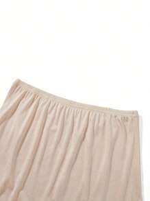 Women's Half Slips Elastic Waist Solid Color Split Underskirts Lace Trim Short Skirts For Under Dresses - Color - View 5