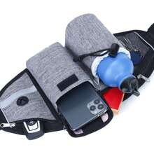 Multifunctional Outdoor Sports Belt Bag With Detachable Pull Rope, Suitable For Running Fitness Training, Dog Walking - Grey - View 2