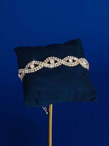 3 Pieces/Set Women's Party Banquet Wedding Rhinestone Decorative Necklace, Pendant Earrings And Bracelet - Suitable For Women's Daily Wear, Wedding, Party, Etc.