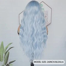 Gorgeous Blue Loose Wave Lace Front Wigs 26 Inch Pre Plucked Long Wavy Hair Wigs Glueless Light Blue Hair Heat Resistant Fiber Hair 13X4 Loose Wavy Synthetic Hair Replacement Wigs For Women Perfect For Daily Wear & Parties - Màu xanh lam - Xem 7