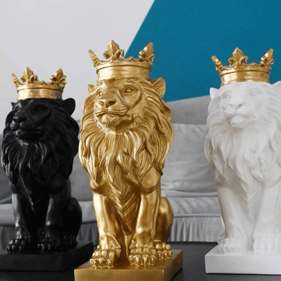 1 Stück Krone Löwen König Statue, nordischer Stil Dekoration für Zuhause und Büro, Sammlerfigur, geeignet für Wohndekoration, Schlafzimmerdekoration, Büro und Studenten, das perfekte Weihnachtsgeschenk