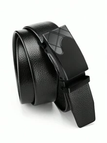 奢华男女通用 PU 皮带，时尚经典休闲皮带，适合牛仔裤、长裤、工作和商务，是送给爸爸和丈夫的绝佳礼物，适合正式和休闲场合、感恩节、圣诞节、父亲节 - 黑色 - 查看 4