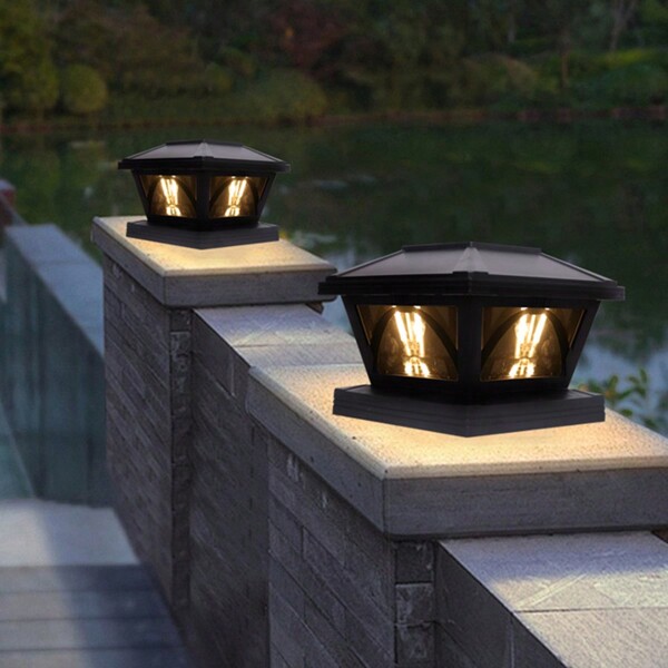 Solar Post Cap Lichter im Freien, 2-Pack hellere Solar Post Lichter im Freien wasserdicht, Zaun Post Cap Lichter Solarbetriebene Deck Pfosten Lichter für Zaun Deck Garten Dekoration