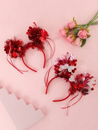 1pc Cute Colorful Stripe Glitter Heart-Shaped Hair Clip, A Perfect Gift For Women On Valentine's Day, Anniversary, Parties, Autumn/Winter Valentines Headband Hair Band Hair Hoop Head Accessories Hairband