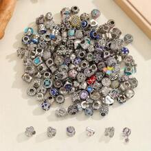 Encantos pintados huecos de 5 piezas/10 piezas/15 piezas/20 piezas al azar - Colores surtidos de corazón, flor, mamá, estrella, luna, mariquita para hacer pulseras y collares DIY
