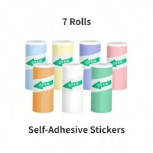 Papel Adesivo para Mini Impressora, Rolos de Papel Térmico para T02/M02 e Mini Impressora, Papel Autoadesivo de Cor Suave 25X57mm Paperang P1 P6 A6 A8 57mm Largura Impressora de Fotos para Notas, Fotos, Adesivos, Álbum de Recortes, Natal