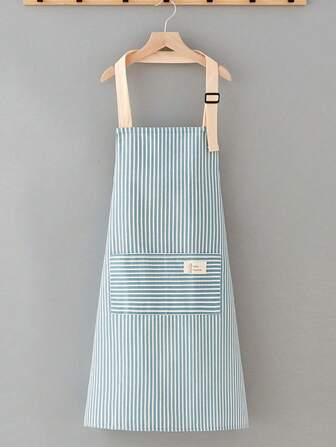 Apron - Simple & Fashionable Kitchen Cooking Working Apron, Stripe Pattern, Anti-Oil For Household