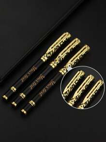 Customized Metal Ballpoint Pen Sculpture Pattern Ball Pen Office School Stationery Pen Custom Logo Name Gift Back To School - Black - View 3