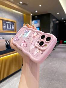 Rosa Schmetterling Stoßfeste Handyhülle kompatibel mit Apple, /Galaxy, Infinix, Redmi, OPPO, VIVO, Realme