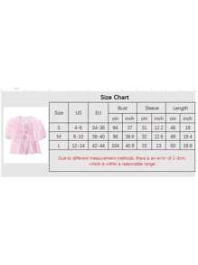 Women Plaid Print Shirt Bow Lacing Closure Short Sleeves Round Neck Loose Flowy Tops