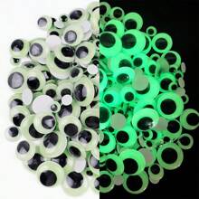 [500/525/1000pcs] Black Wiggle Eyes, Glow-In-The-Dark DIY Eyes, Toy Self-Adhesive Movable Eyes, Handmade DIY Accessories Eyes, Handmade Clay Craft Supplies, Variety Of Sizes: 6mm, 7mm, 8mm, 9mm, 10mm, 12mm, 15mm Mixed Pack