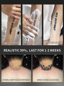 1 pieza Tatuajes temporales de alas de corona estilo europeo a prueba de sudor y agua que duran de 1 a 2 semanas, realistas, con efecto de jugo de hierbas no reflectante, tatuajes falsos negros para mujeres y hombres, pegatinas de tatuaje para brazos, pecho, pierna, abdomen, cintura, arte corporal modernista - Negro - Ver 4