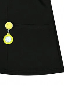 cimmuovere زي طبي بنصف أكمام ياقة واقفة، سحاب أمامي، للحجوم الكبيرة، لممرضات العيادات وصالونات التجميل والمكاتب الطبية والبيطرية، مزود بجيوب