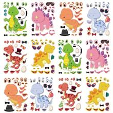 6/12pcs Dinosaur Stickers DIY Face Makeup Stickers Student Reward Stickers, Cartoon Stickers For Party, Holiday Decoration,Dinosaur Party,Dinosaur Stickers,Dinosaur
