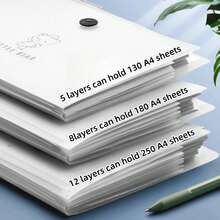 1/2/3 Cartelline porta documenti A4, 5/8/12 scomparti preferito dagli studenti per organizzare esami e documenti di studio, design multistrato ad alta capacità, espandibile - Multicolore - Visualizzare 5