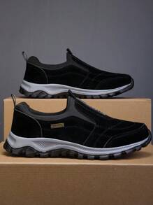 Sneakers Men Outdoor Hiking Shoes Men Sneakers Slip On Casual Shoes Breathable Suede Leather Shoes Anti-Skid Walking Shoes Footwear