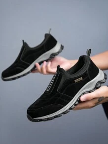 Sneakers Men Outdoor Hiking Shoes Men Sneakers Slip On Casual Shoes Breathable Suede Leather Shoes Anti-Skid Walking Shoes Footwear