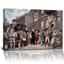 Washington's Inaugration At Philadelphia By Jean Leon Gerome Ferris - Canvas Print Wall Art Famous Painting Reproduction