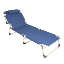 Adults Folding Sleeping Cot Guest Bed Heavy Duty Portable Cots Camping With Mat - Blue without cushion - View 1