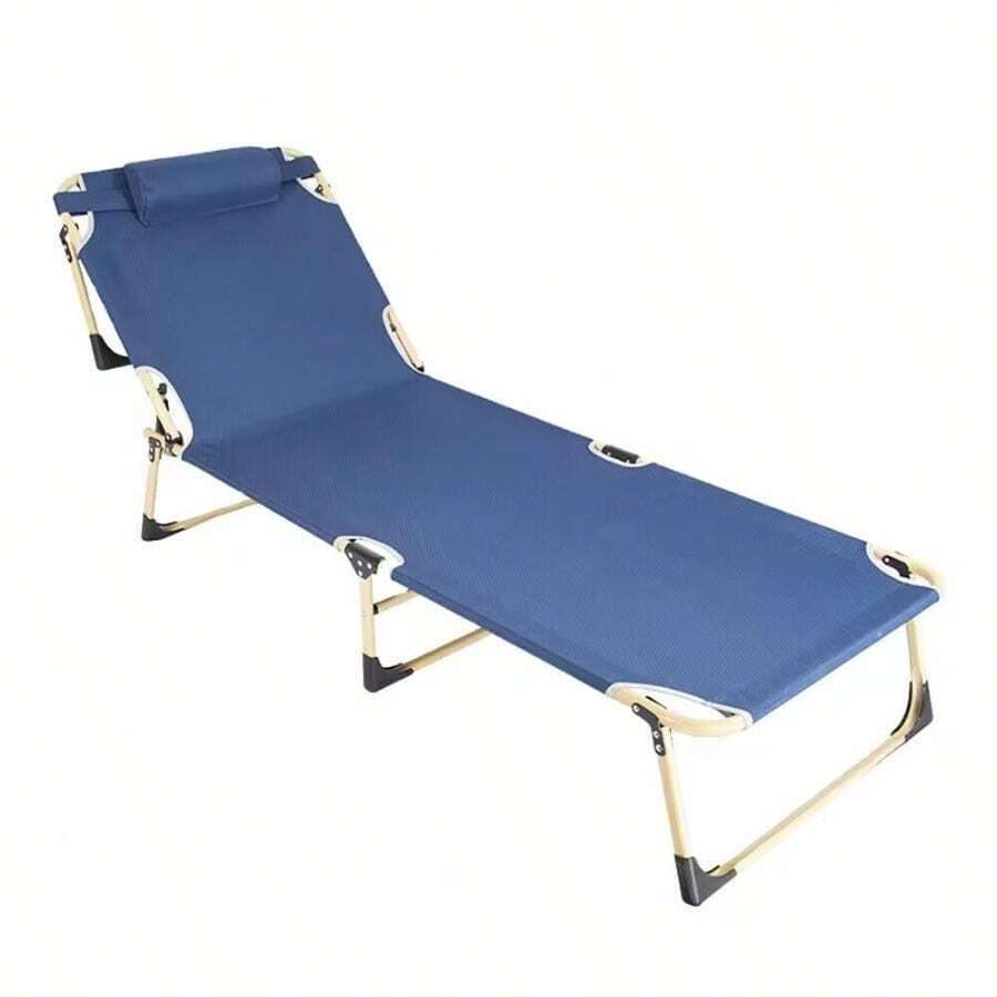 Adults Folding Sleeping Cot Guest Bed Heavy Duty Portable Cots Camping With Mat - Blue without cushion - View 1