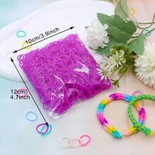 300 Pcs/Bag Color Rubber Band Bracelet Set, 7-Color Rubber Band Handmade Set, Suitable For Girls To Weave DIY Bracelet Craft Gifts - Rubber Band 01 - View 4