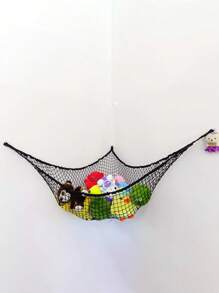 Large Mesh Toy Storage Hammock Polyester Mesh Toy Hammock Baby Room Toy Storage Decoration Hanging Net Black