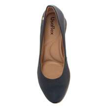 Usaflex Women's Leather Block Heel Pumps With Holes Casual UC0101 - Màu xanh hải quân - Xem 8