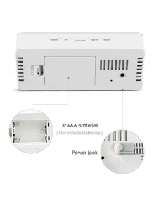 Creative Espejo Led Digital Reloj - Plateado - Ver 7