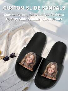 Customized Photo Slippers, Personalized Photo & Name Slippers, Customized Photo & Name Thick-Sole Slippers, Personalized Slippers, Photo Slippers, Unisex Personalized Slippers, Personalized Slippers, Christmas Gift For Mom/Dad/Her/Him/Girlfriend/Boyfriend/Wife/Husband/Friend - Multicolor - View 3