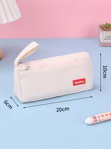 1pc Large Capacity Solid Color Pencil Case, Boys And Girls' School Stationery Bag