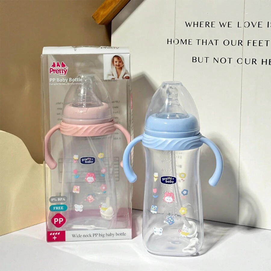 1 Pc Spill-Proof Gravity Ball Grip Nursing Bottle, Durable Anti-Choke Straw Newborn Baby Water Cup, 8/11.5 OZ - Multicolor - View 1