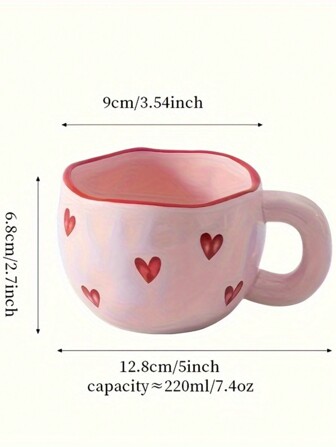 1 件心形陶瓷咖啡杯，适合盛放咖啡、茶和牛奶，可用洗碗机/微波炉清洗，是情人节、周年纪念日、婚礼返校礼物的理想之选