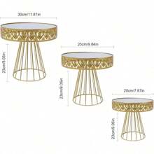 Gold Cake Stand Set Of 3,Metal Mirror Cake Stand Cake Pedestal 8"/10"/12",Cupcake Holders For Dessert Table Candy Dessert Display Stands For Birthday Wedding Party