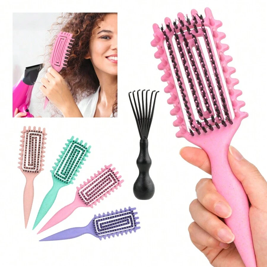 4 Pezzi Mini Spazzola Per Capelli Bagnati, Pettine Per Capelli, Set Per Donne Ragazze E Bambini Piccolo Pettine Per Capelli A Forma Di Nuvola~p123216675