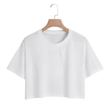 Kit 3 Cropped Basic Women's Cotton T-Shirt - Multicolor - View 7