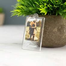 1pc Customized Photo Keychain, Personalized Message Keyring, Ideal Gift For Boyfriend, Girlfriend, Birthday, Wedding, Daily Decor Valentine's Day Gifts Graduation