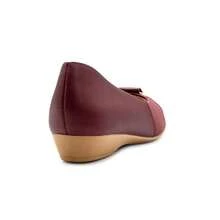 Usaflex Women's Leather Square Toe Flats With Bunions Casual MM1604 - Màu Đỏ Sâu - Xem 8