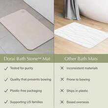 Dorai Home Bath Stone Mat 23.6"X15.4"| Luxury Diatomite Stone Bath Mat |Quickly Removes Water | Non-Slip, Quick-Dry Stone Bath Mat For Bathroom | Rain Sandstone - Đá sa thạch mưa - Xem 4