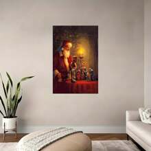1 Canvas Poster Santa Claus And Scene Poster Canvas Printing Modern Art Autumn Decoration Wall Art 1 Pc Wooden Framed Canvas Painting Thickness Cm/0.9inch High Quality Wall Art Prints Poster Direct Hanging Wall Picture Decor For Home Gifts, Gift, Living Room, Bath Room, Bedroom, Kitchen