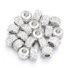 20pcs/Pack Alloy Rhinestone Large Hole Beads, Minimalist Fashion Bracelet Necklace Jewelry Making Supplies - Large Hole Beads - View 16