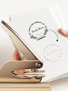 Embosador de libros personalizado, sello de embosado personalizado, embosador de libros, embosador para scrapbooking, embosador para sobres personalizados, regalo para amantes de los libros - Multicolor - Ver 13