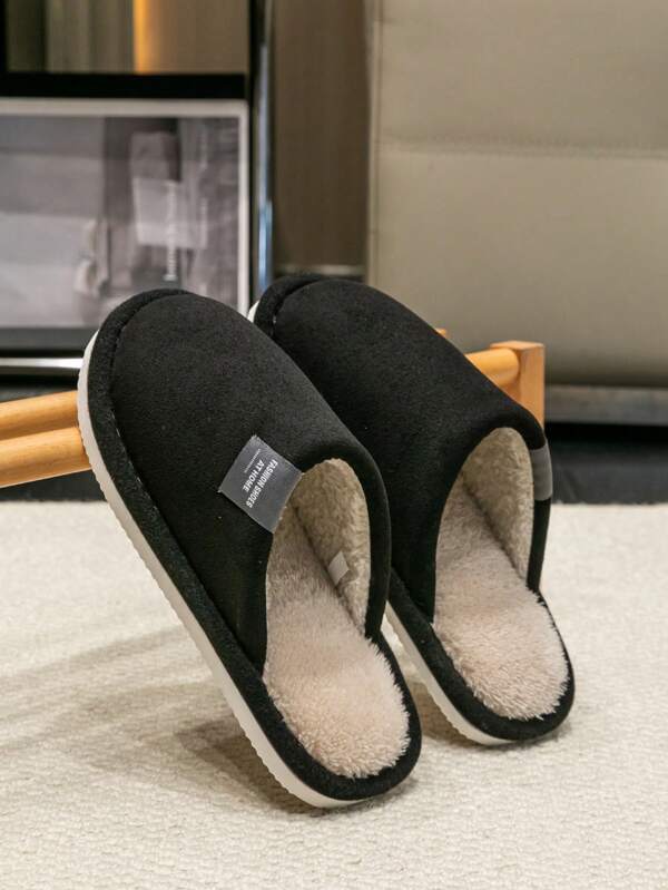 Pantofole da uomo per uso domestico, suola morbida, pantofole da camera unisex, pantofole premium  e pelliccia tinta unita, autunno/inverno